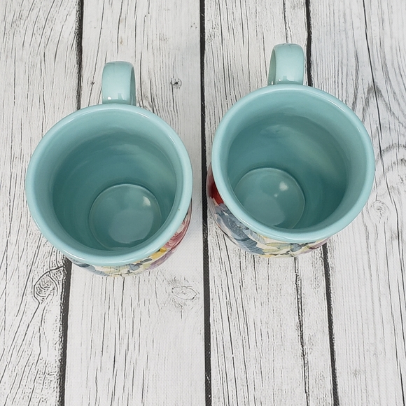2 NWT Pioneer Woman Sweet Romance Blossoms Ceramic Mugs Floral Blue Green - Picture 5 of 8